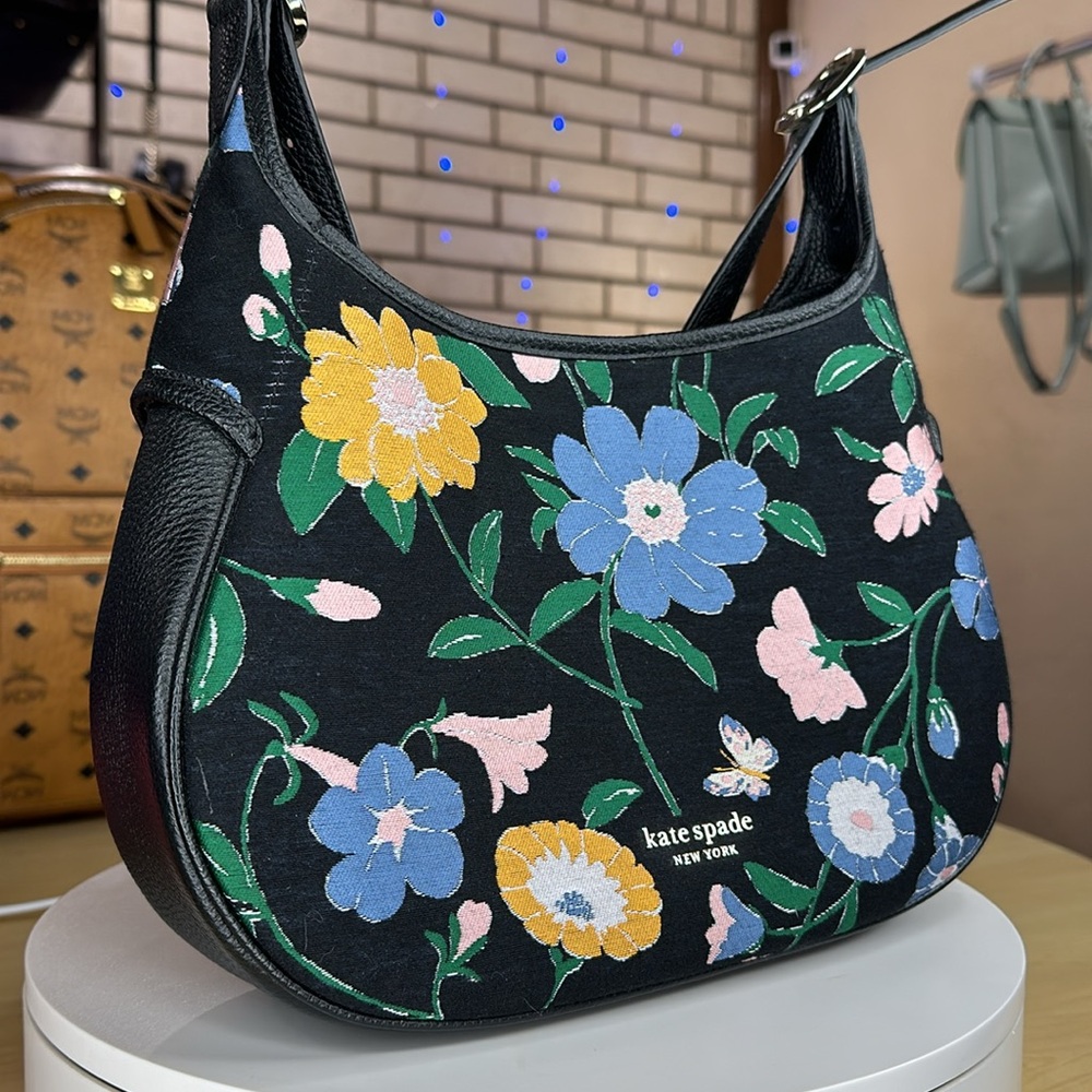 KATE SPADE - Penny Floral Jacquard Small Hobo Bag - DT257 - Picture 4 of 14